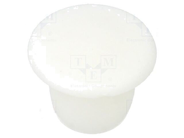 Afsluitdopje; H: 6,5mm; indrukken; Flensdiam: 11mm; wit; LDPE Afsluitdopje; H: 6,5mm; indrukken; Flensdiam: 11mm; wit; LDPE